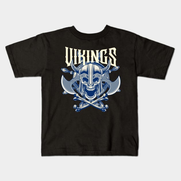 Viking Skull 3.5 Kids T-Shirt by Harrisaputra